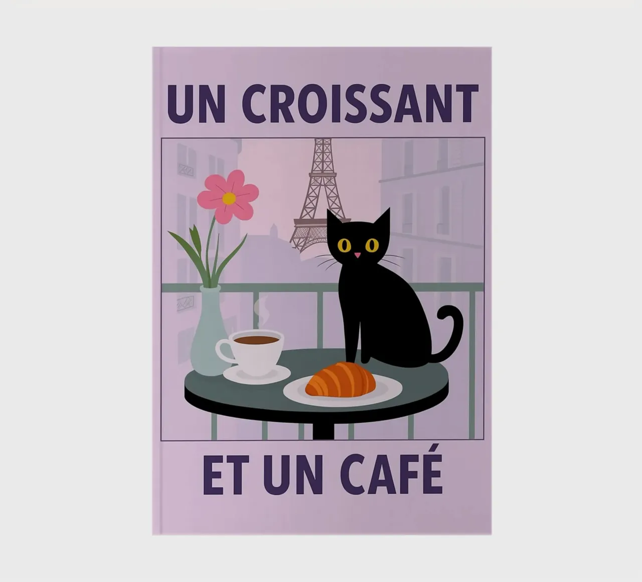 un croissantet un cafe cat carnet de notes de Avocadoz