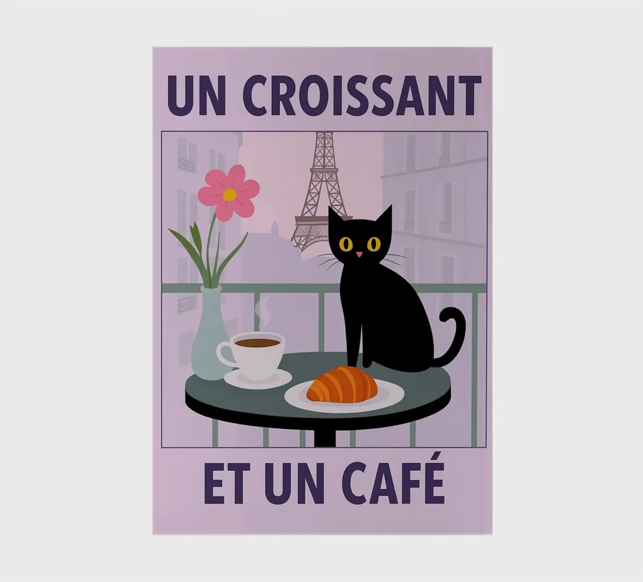 un croissantet un cafe cat carnet de notes de Avocadoz