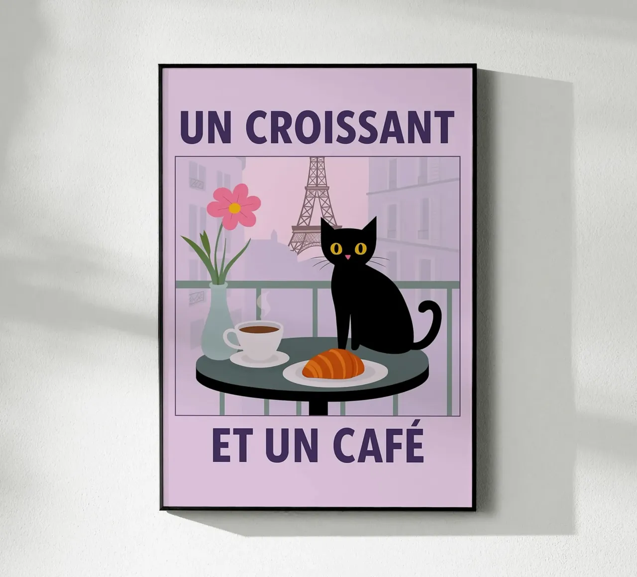 un croissantet un caffè gatto plexiglass da Avocadoz