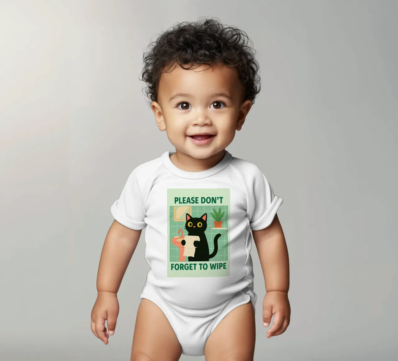 Bitte vergessen Sie nicht, die Katze zu wischen Kurzarm Babybody von Avocadoz