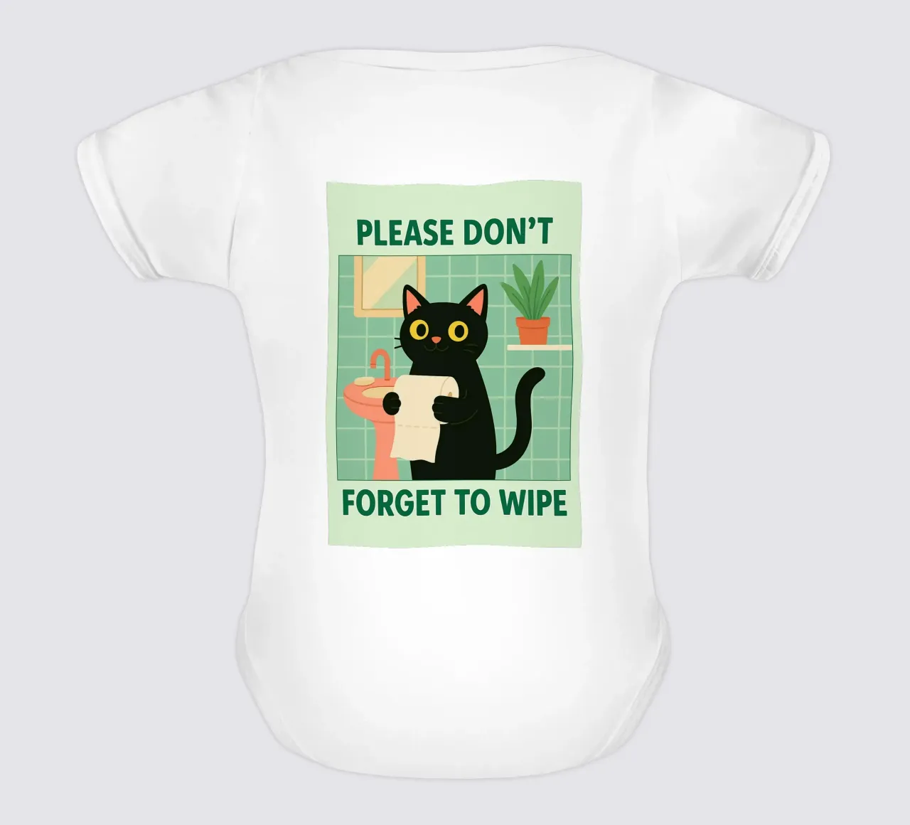 Bitte vergessen Sie nicht, die Katze zu wischen Kurzarm Babybody von Avocadoz