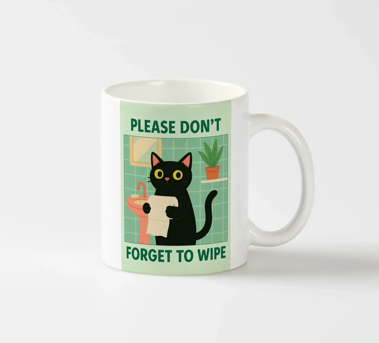non dimenticare di pulire il gatto tazza in ceramica da Avocadoz