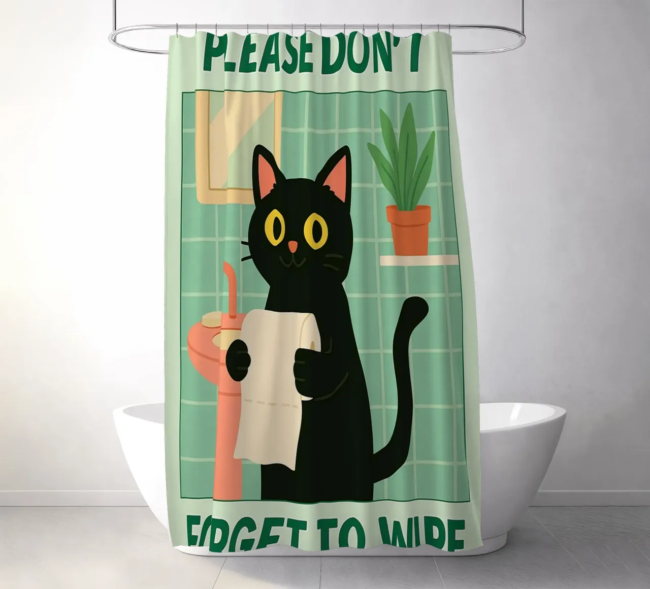 Bitte vergessen Sie nicht, die Katze zu wischen Duschvorhang von Avocadoz