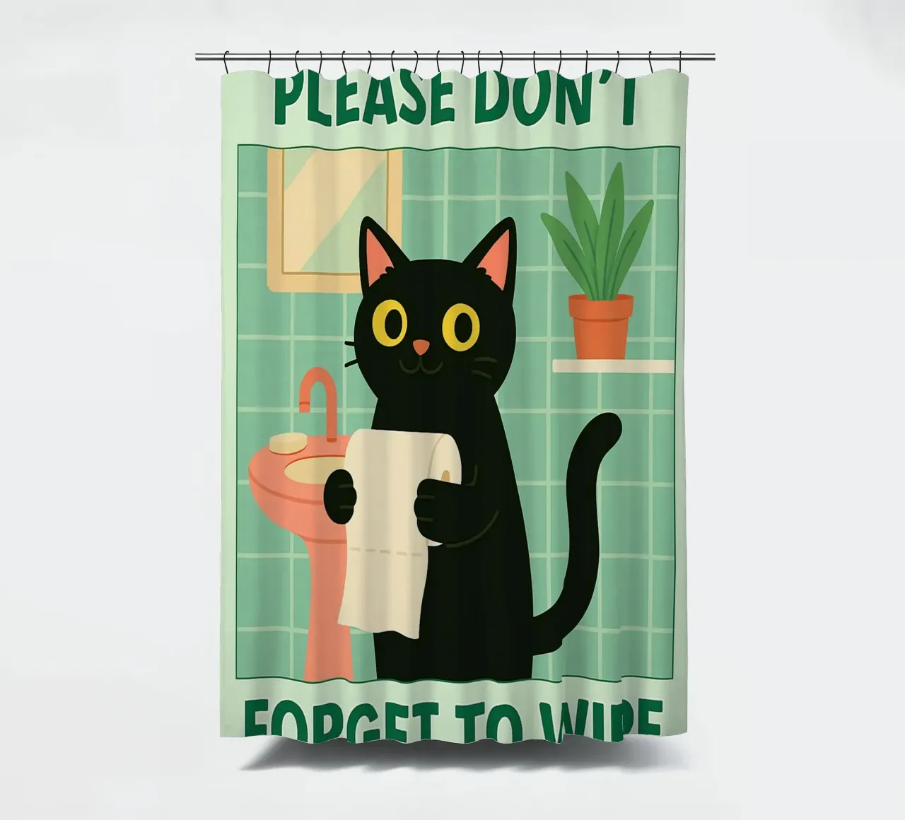 Bitte vergessen Sie nicht, die Katze zu wischen Duschvorhang von Avocadoz