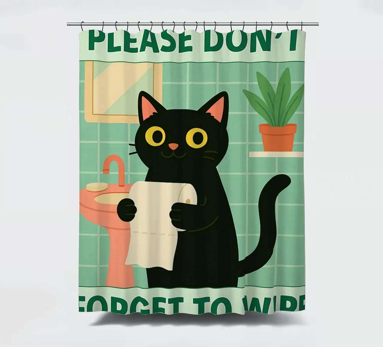Bitte vergessen Sie nicht, die Katze zu wischen Duschvorhang von Avocadoz