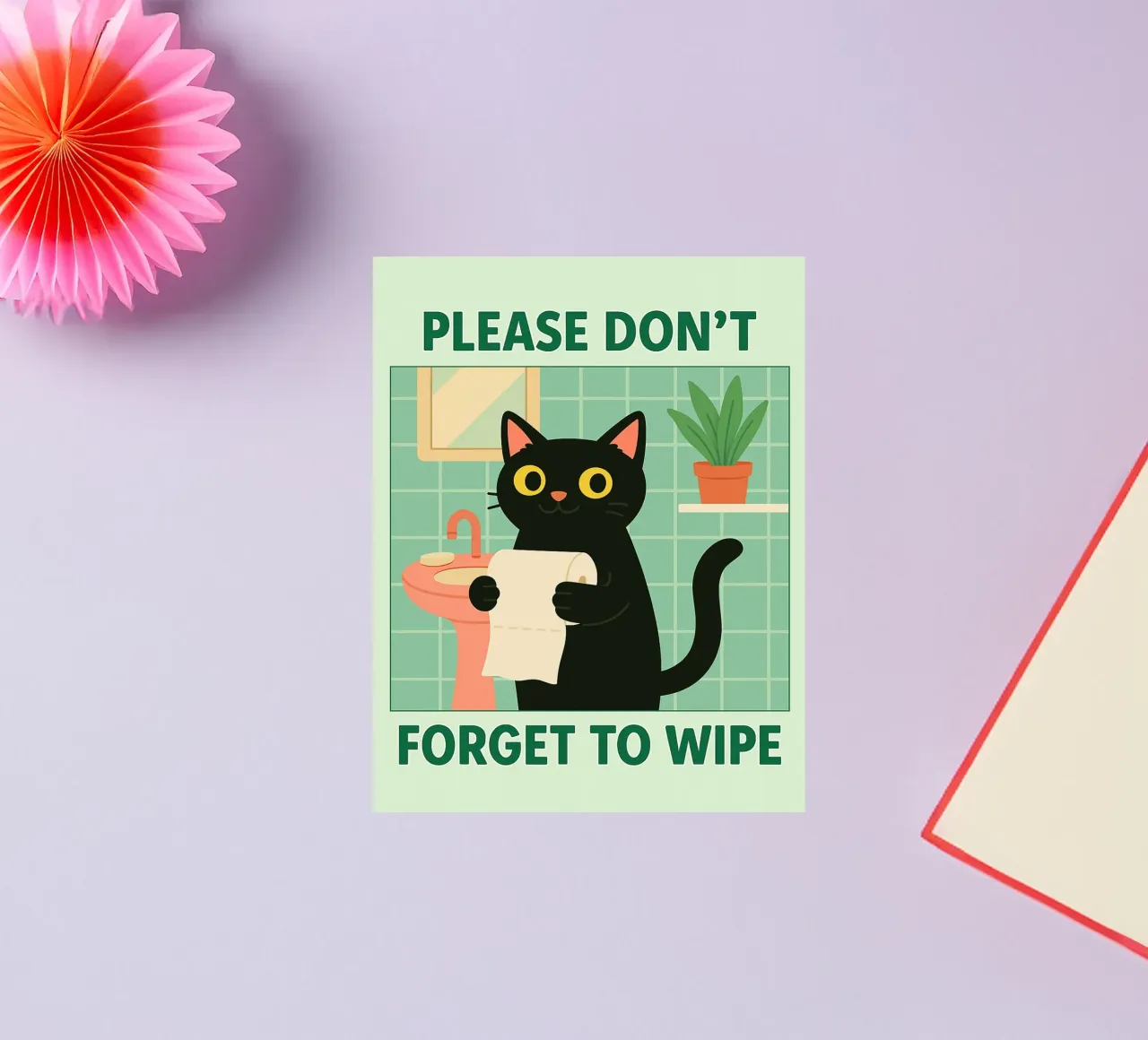 Bitte vergessen Sie nicht, die Katze zu wischen Sticker von Avocadoz
