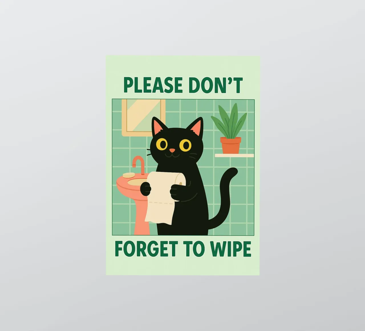 Bitte vergessen Sie nicht, die Katze zu wischen Sticker von Avocadoz