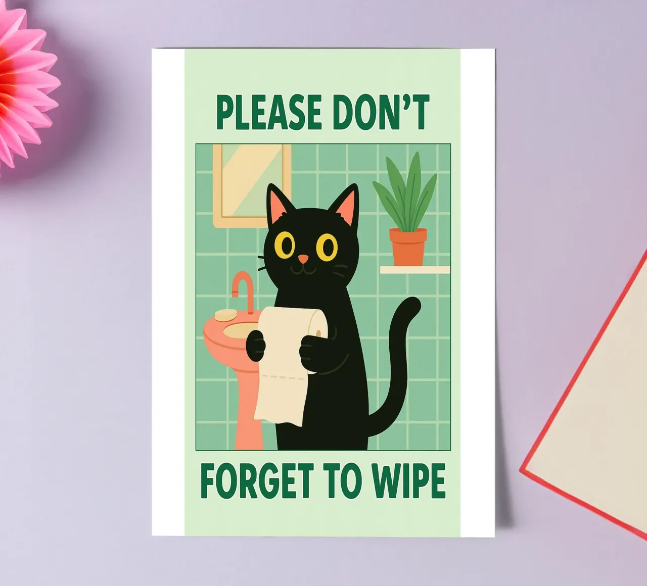 Bitte vergessen Sie nicht, die Katze zu wischen Stickerbogen von Avocadoz