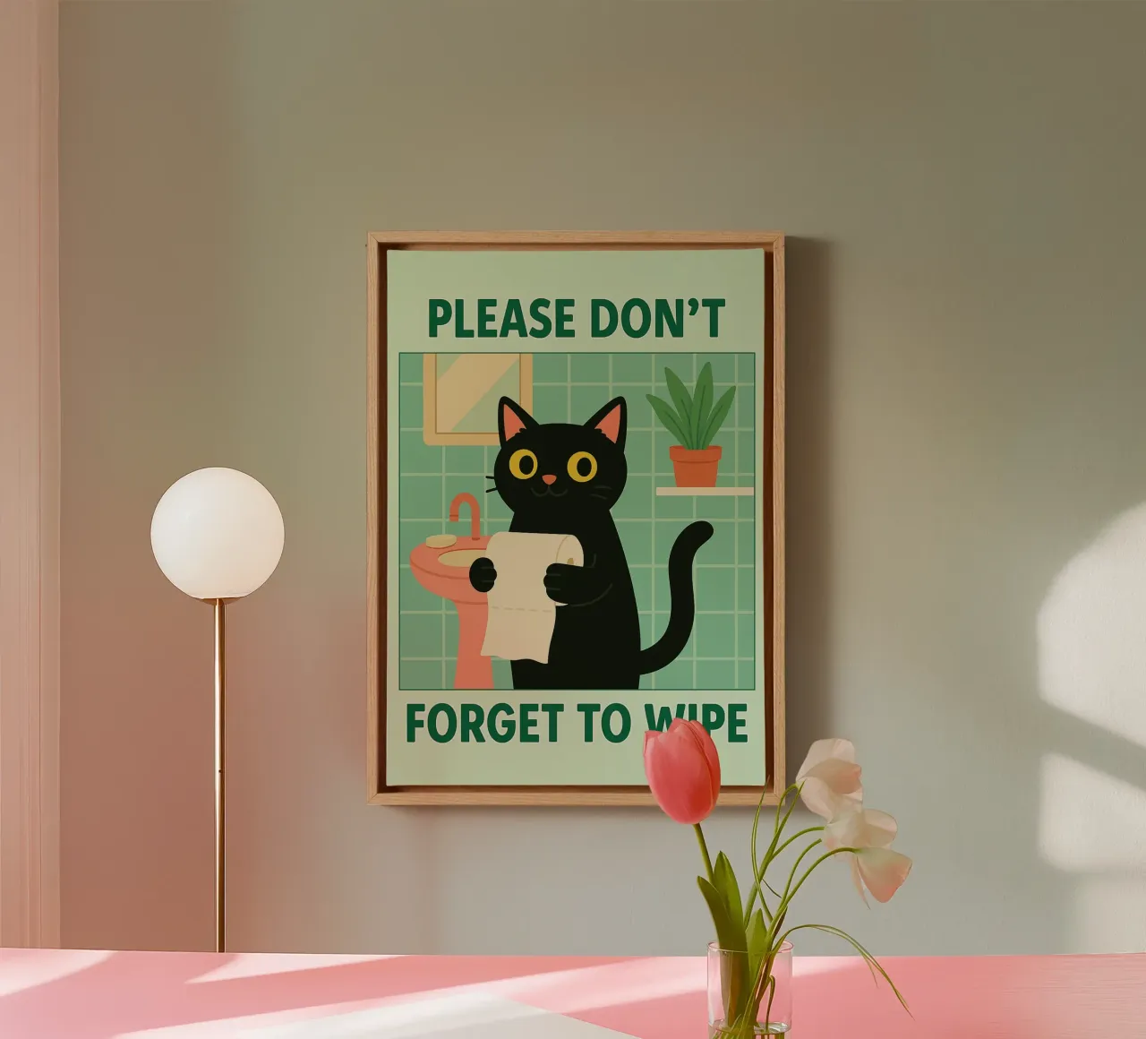 Vergeet niet de kat af te vegen canvas van Avocadoz