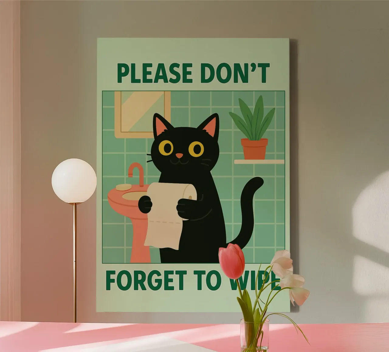 Vergeet niet de kat af te vegen canvas van Avocadoz