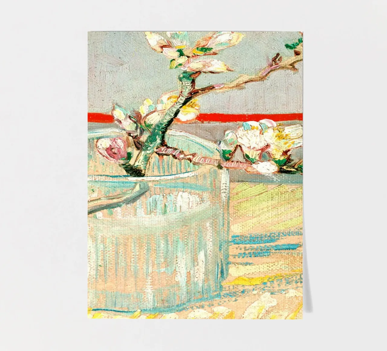 Rametto di mandorlo in fiore in un bicchiere, 1888 foglio adesivo da Roy Terrell