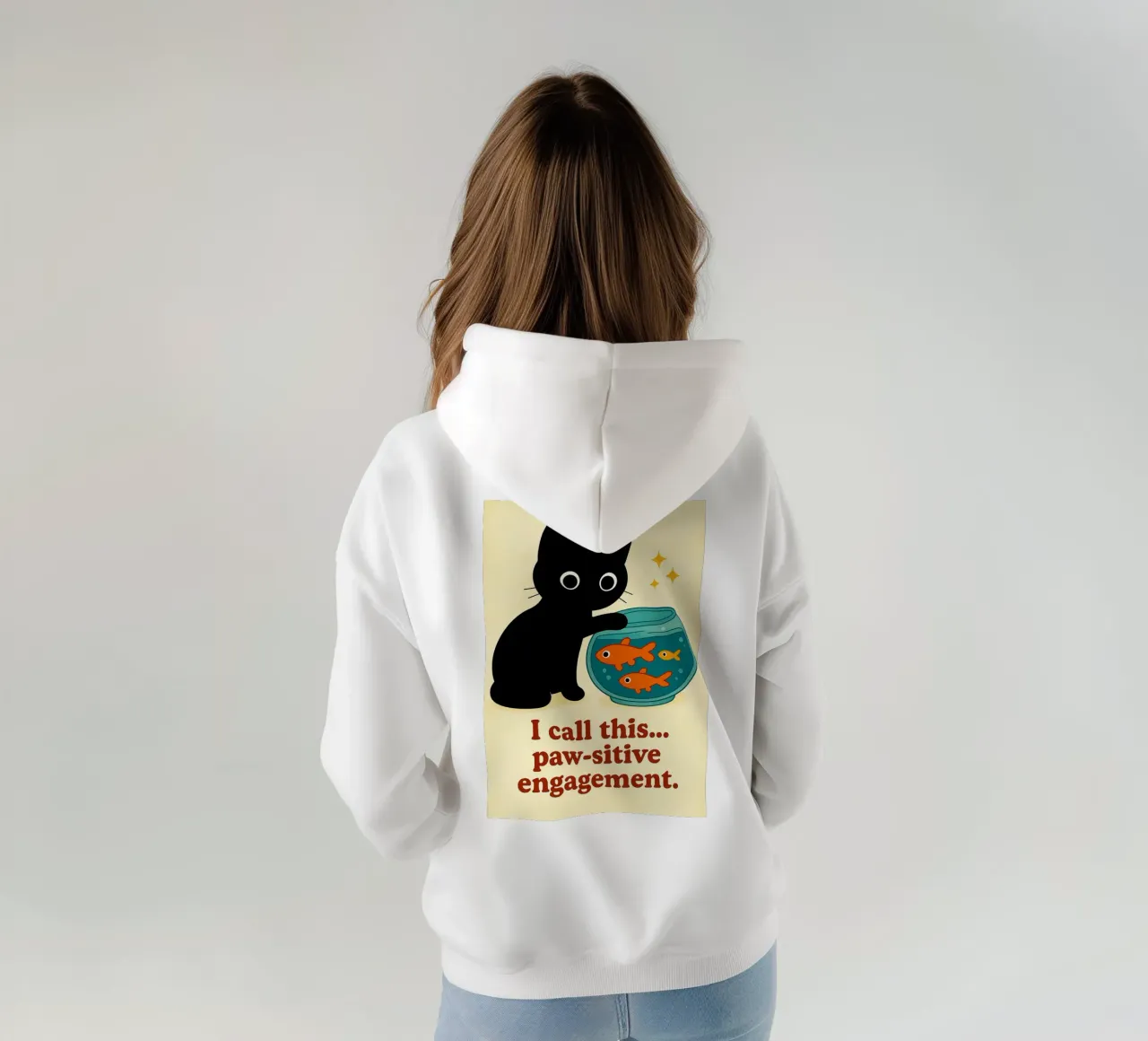 gatto zampettante felpa con cappuccio da Avocadoz