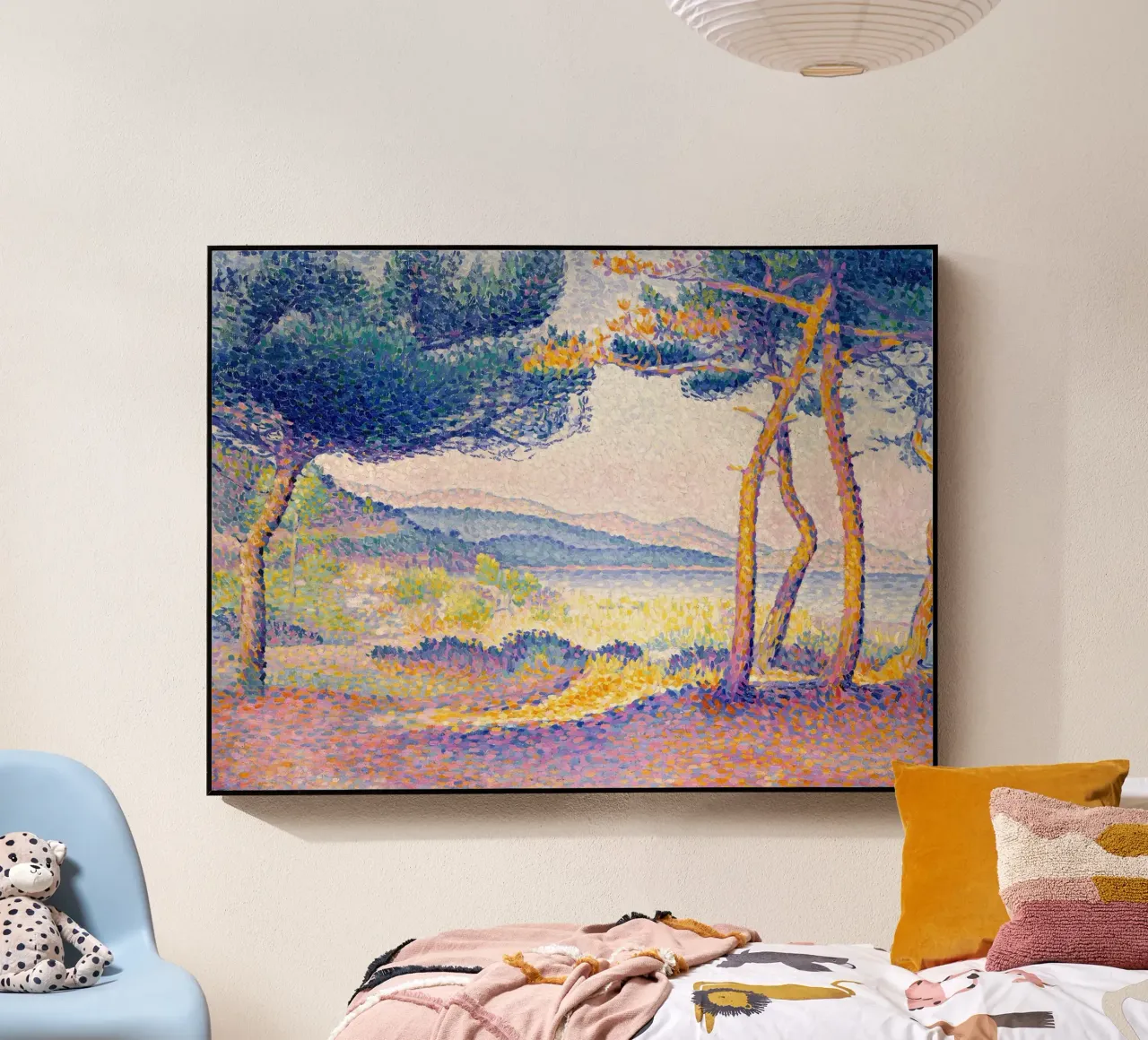 Pijnbomen langs de kust acryl van Roy Terrell