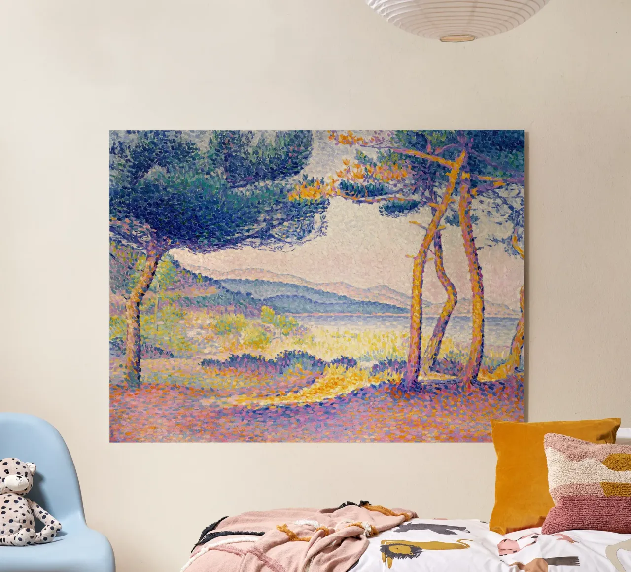 Pijnbomen langs de kust acryl van Roy Terrell