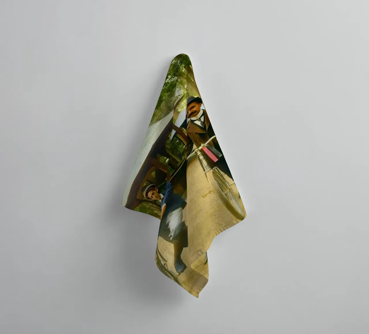 vintage man with the old bicycle towel by tamarind