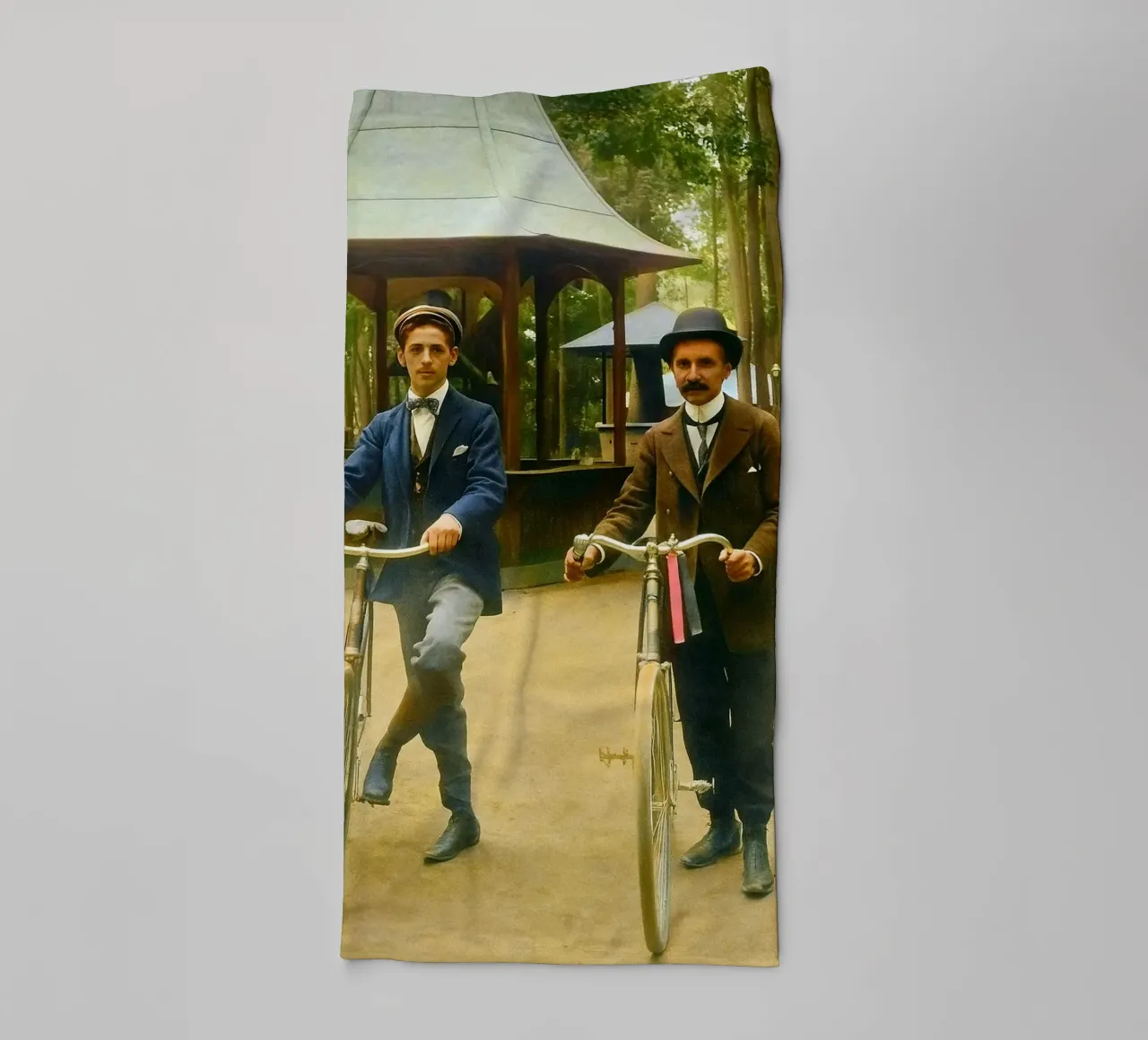 vintage man with the old bicycle towel by tamarind