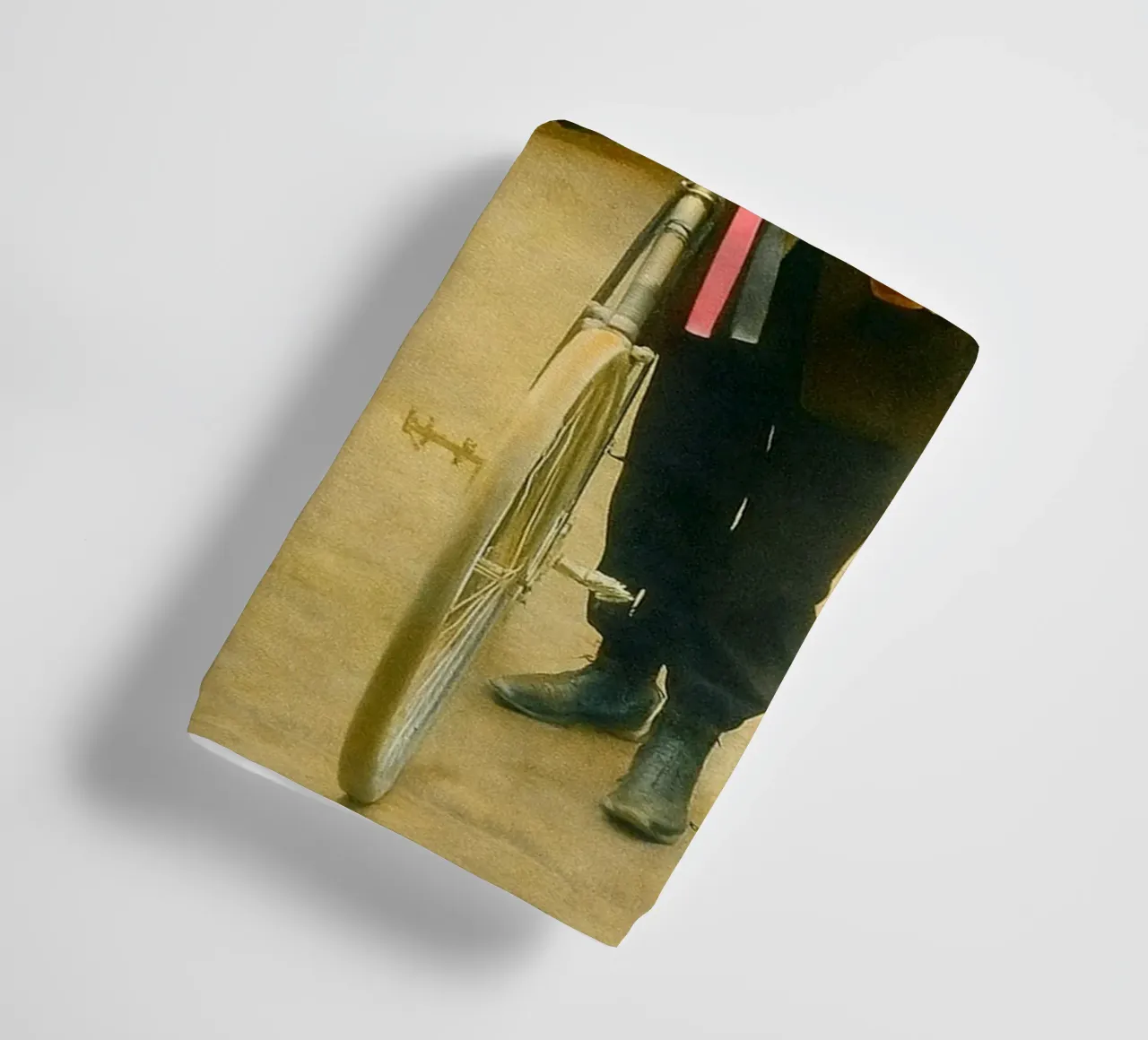 vintage man with the old bicycle towel by tamarind