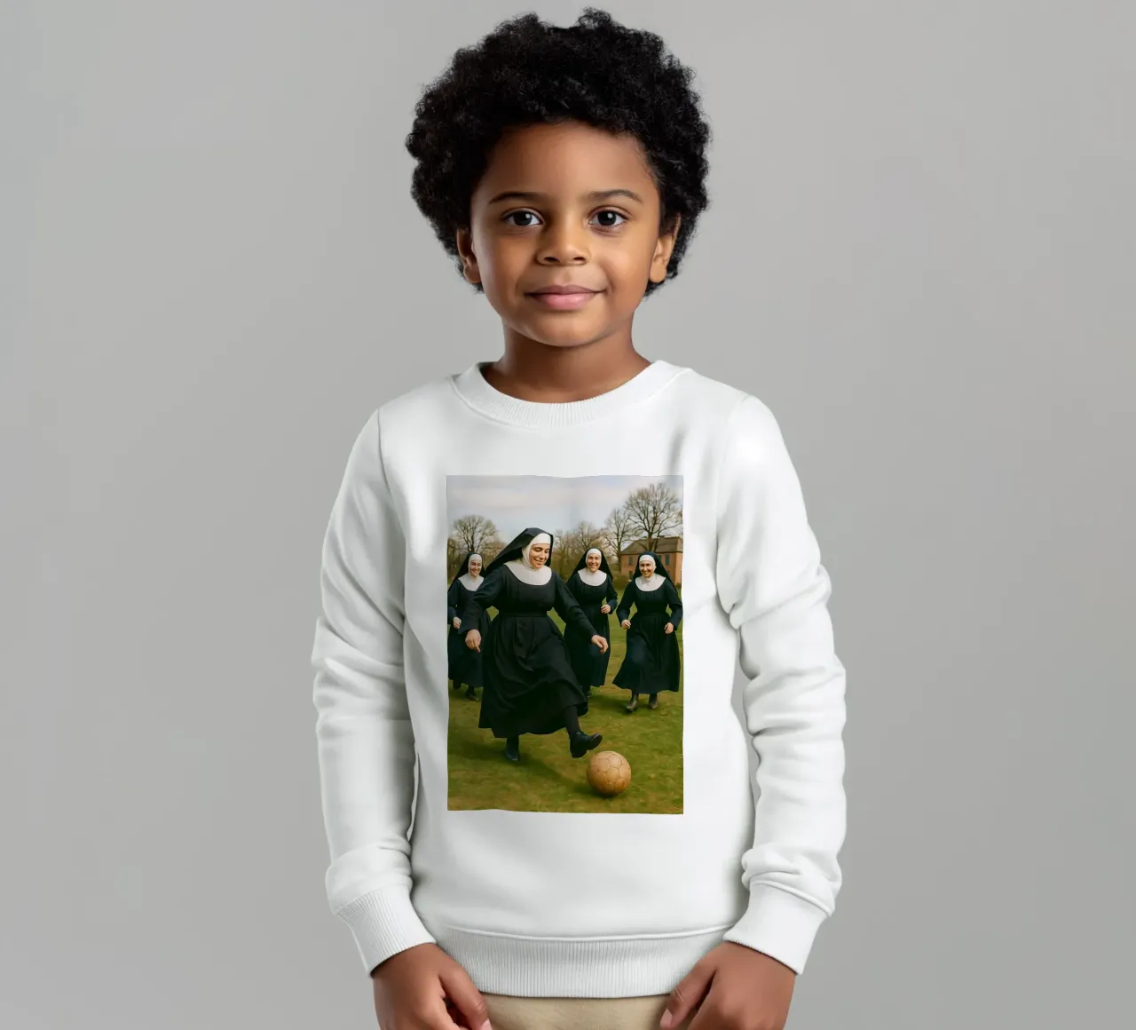suora che gioca a calcio felpa bambino da tamarind