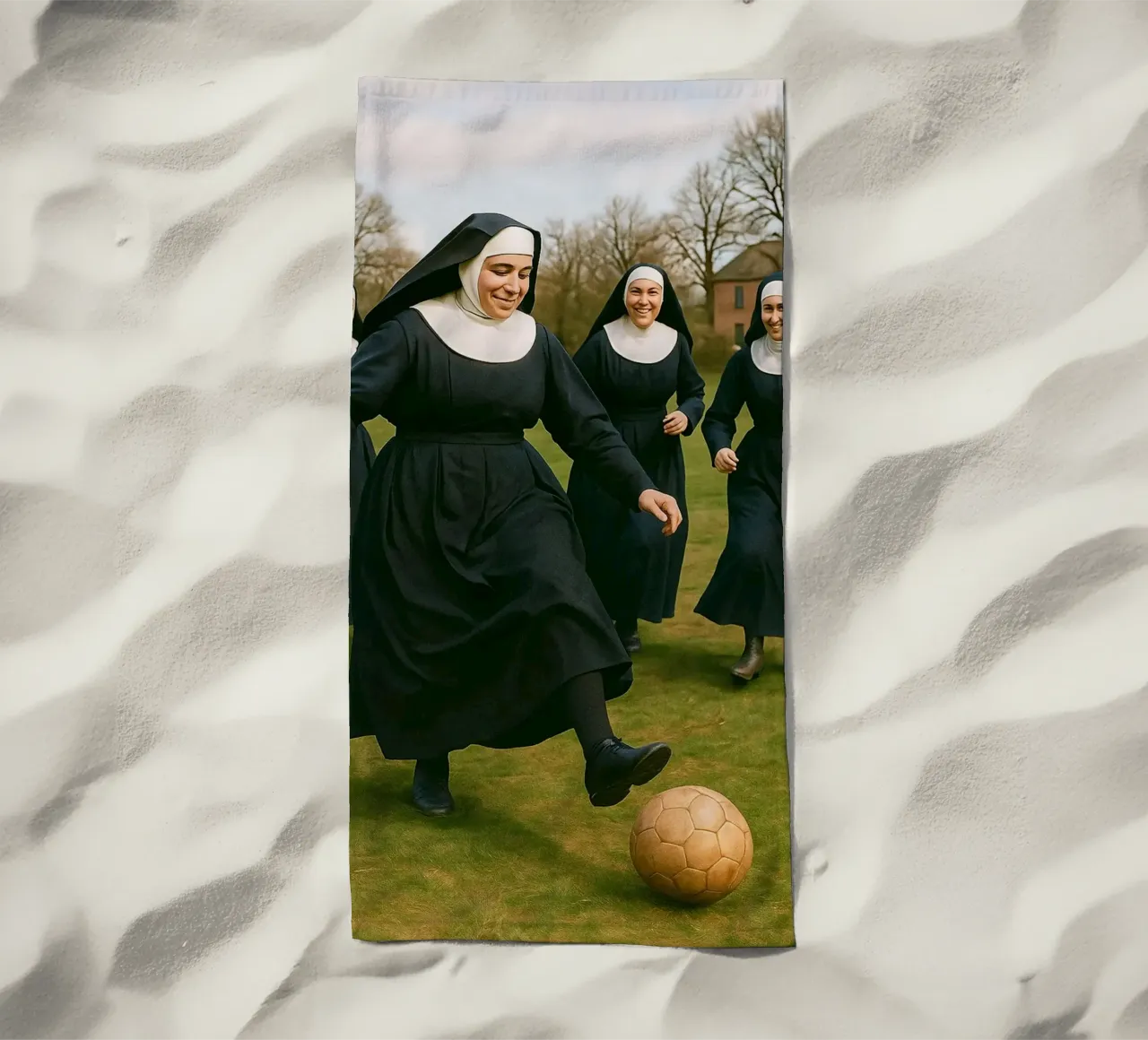 suora che gioca a calcio telo mare da tamarind