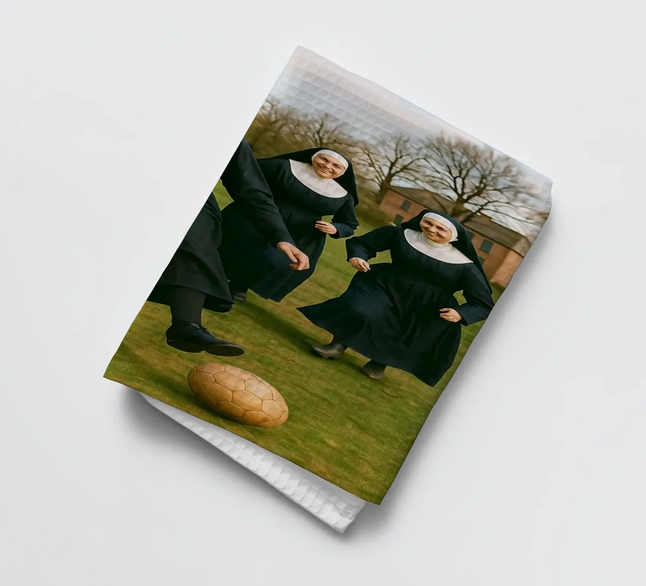 suora che gioca a calcio canovaccio da cucina da tamarind