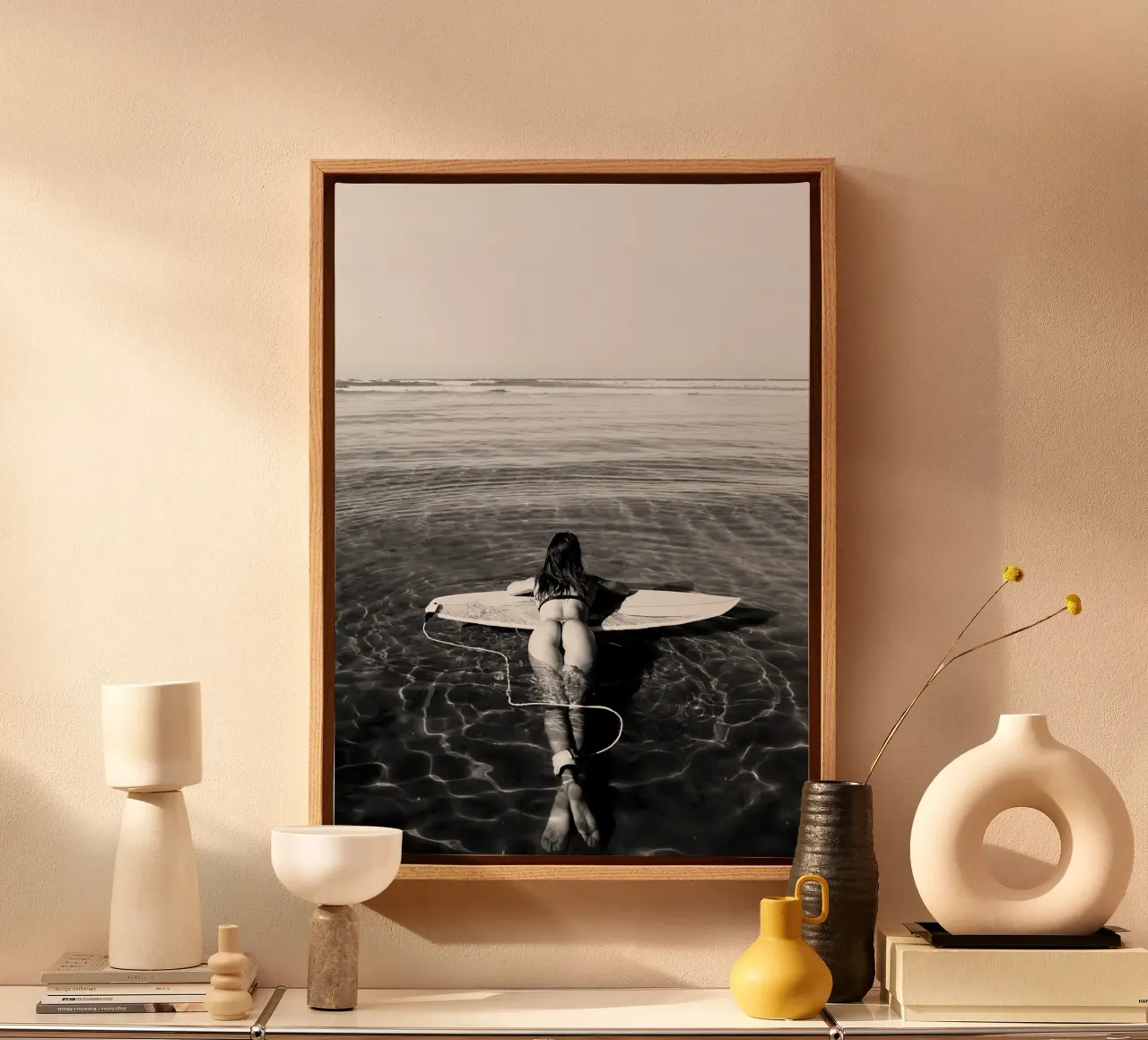 Floating on a Surfboard canvas by blacsteel