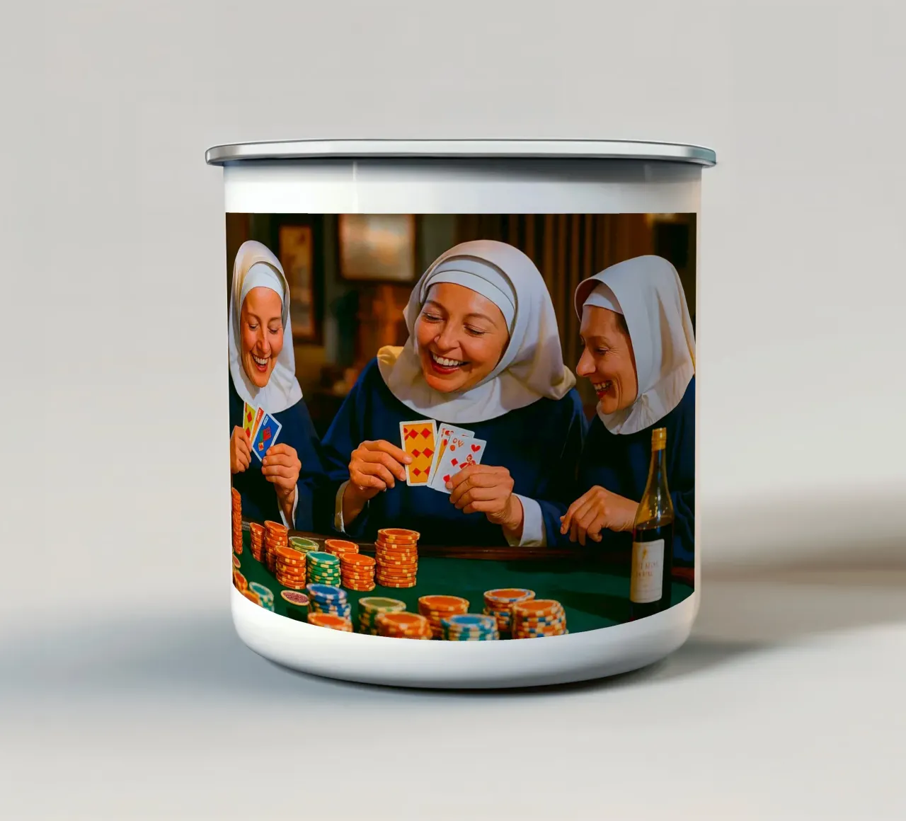 carta da gioco suora tazza in smalto da tamarind