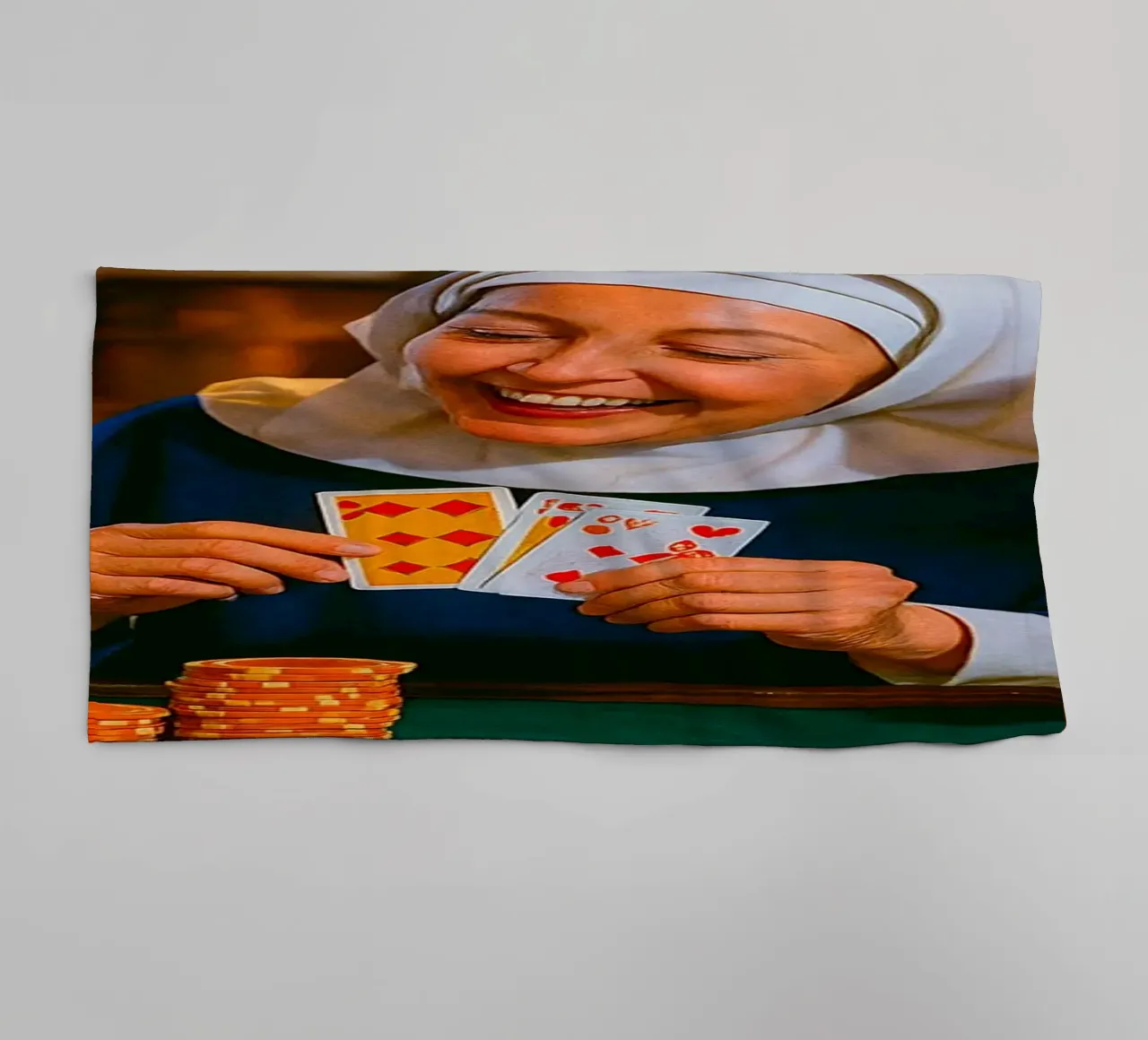 nun playing card towel by tamarind