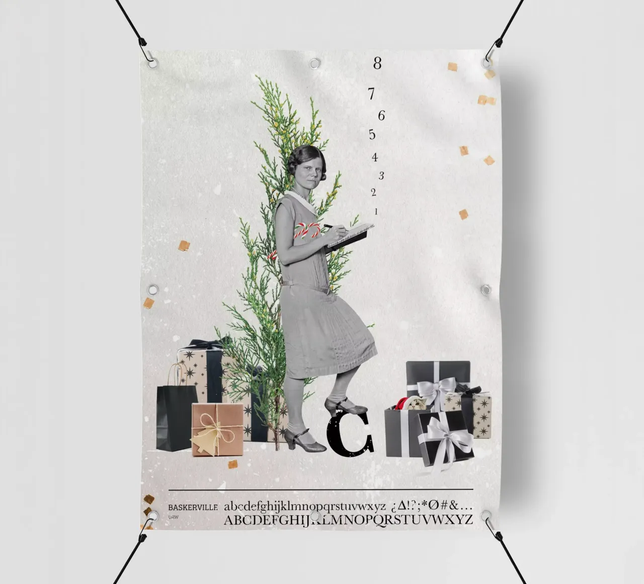 Collageri - Conteggio di Natale telo in pvc da The Artcircle