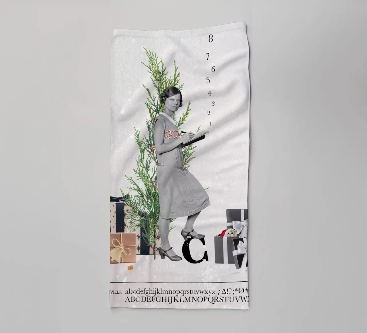 Collageri - Recuento de Navidad toalla de baño de The Artcircle