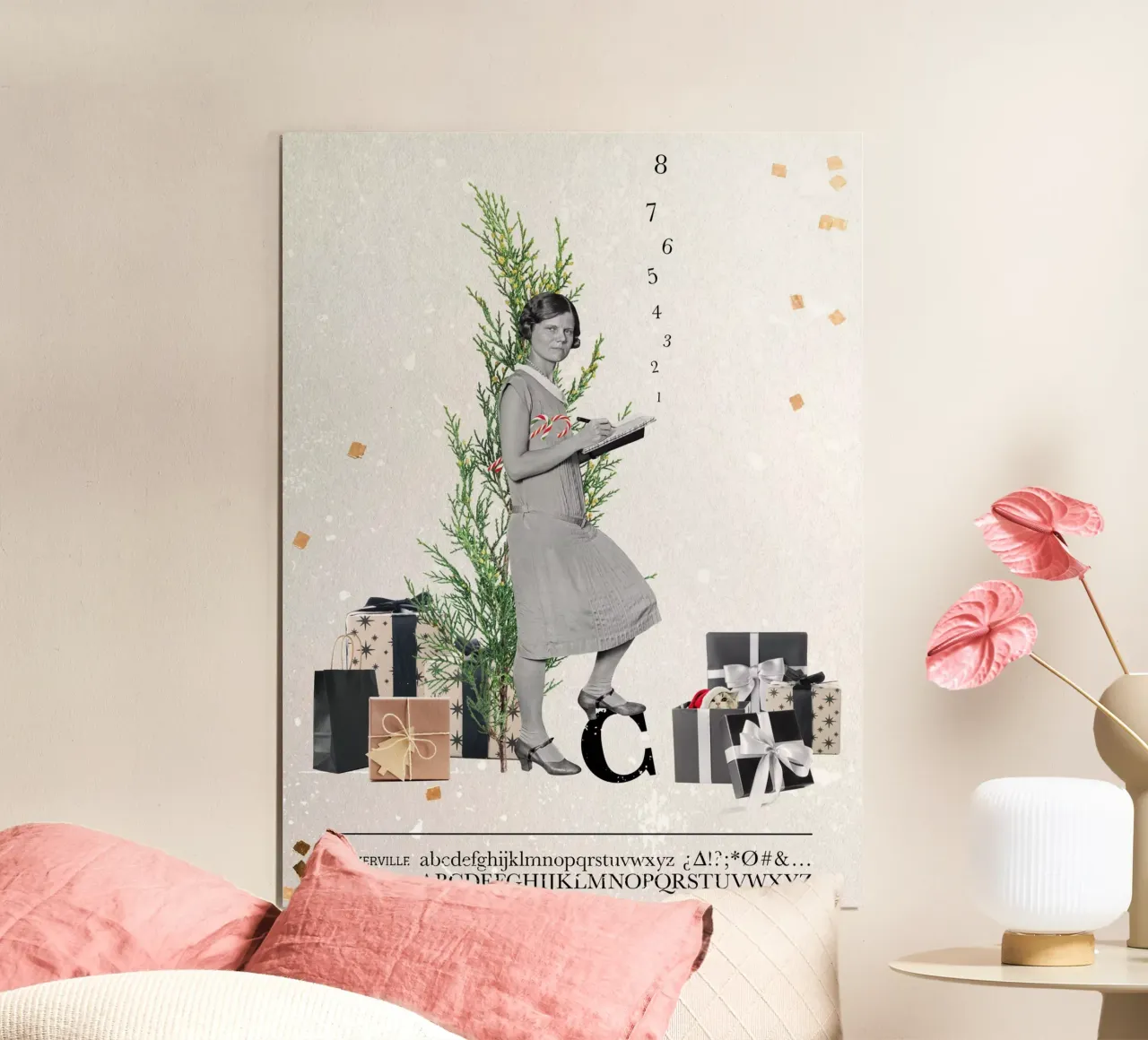 Collageri - Christmas Count poster with plastic frame by The Artcircle