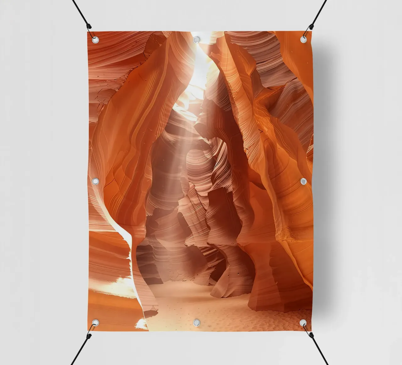Strutture geometriche nell'Antelope Canyon in Arizona telo in pvc da DiveDuke