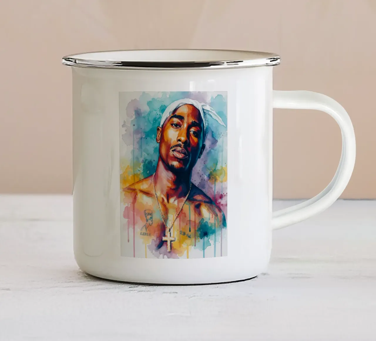 Tupac per sempre tazza in smalto da Kalis