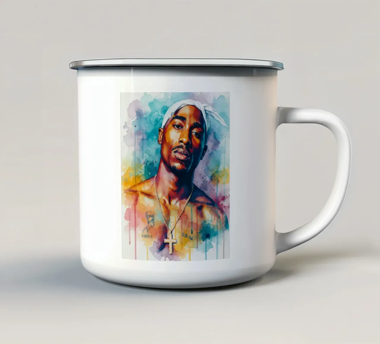 Tupac per sempre tazza in smalto da Kalis