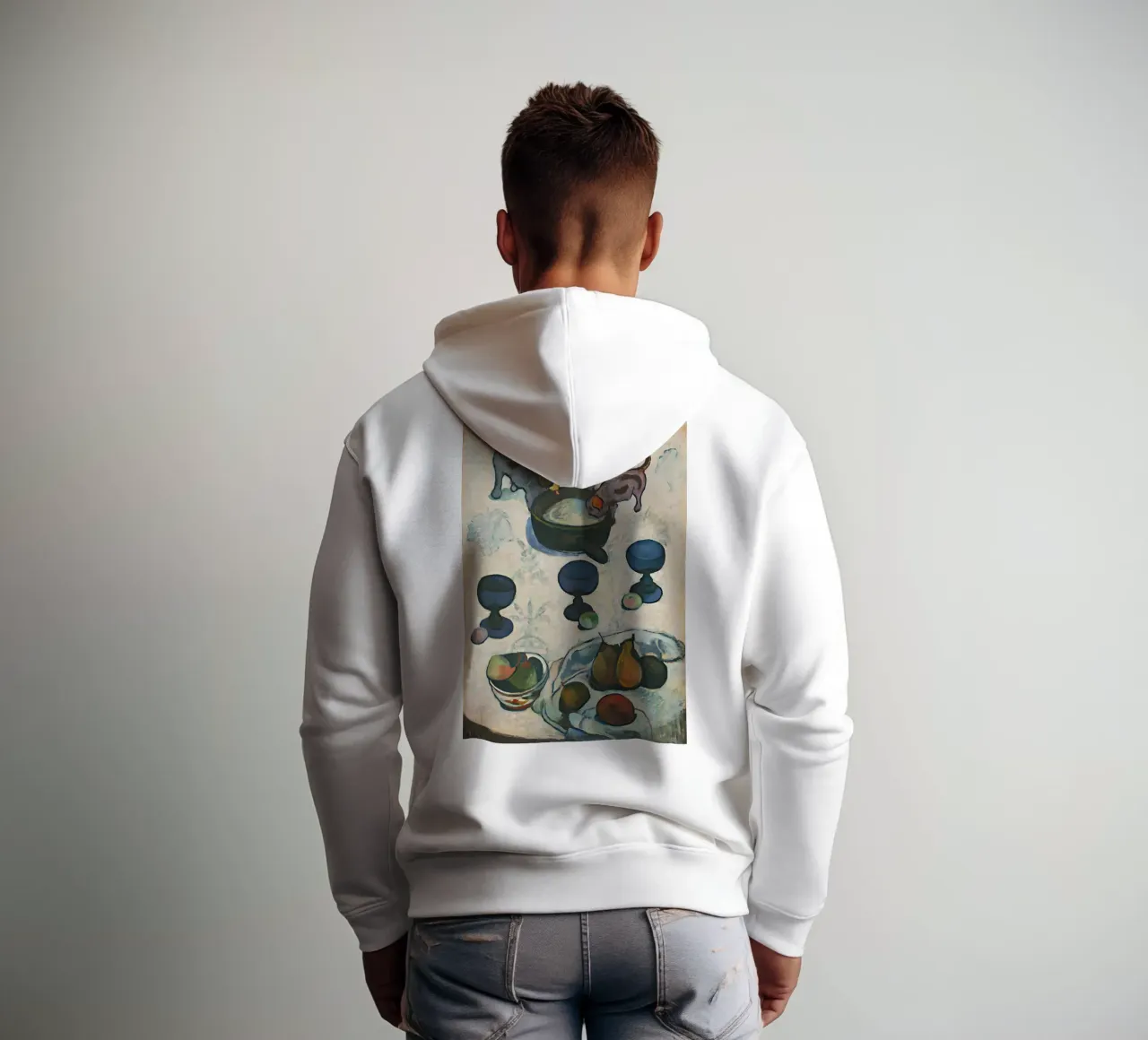 Natura morta con tre cuccioli felpa con cappuccio da arleneturnershop