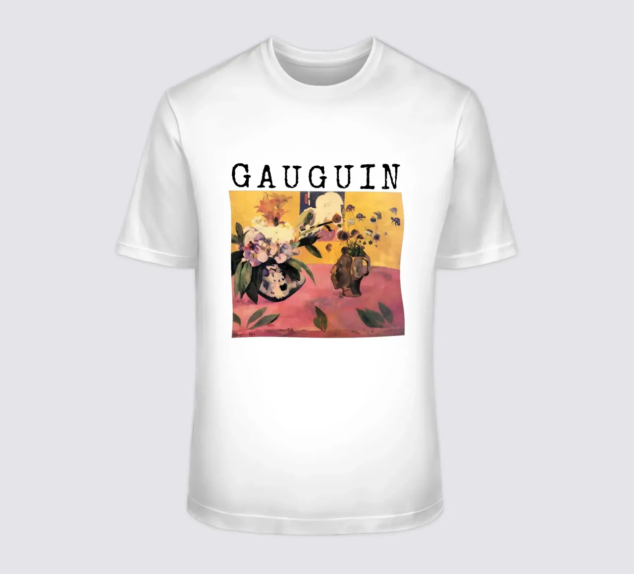 Natura morta con vaso a forma di testa e giapponese t-shirt da arleneturnershop
