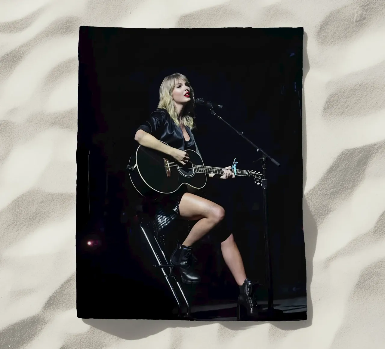 The Evolution of Taylor Swift From Country Roots to Global beach towel by ramdakjagualma