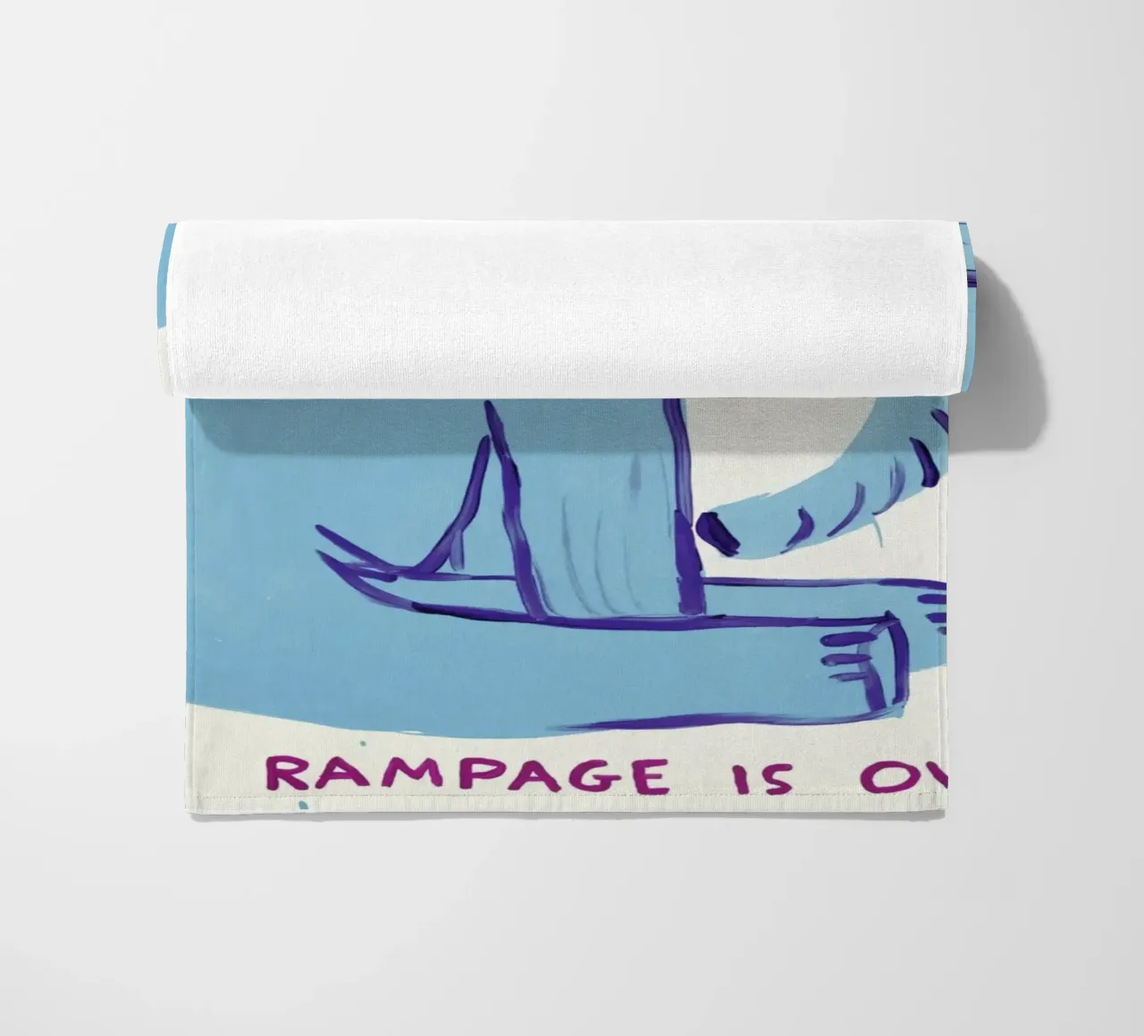 I Must Rest David Shrigley Elephant Blue telo mare da RANDER J