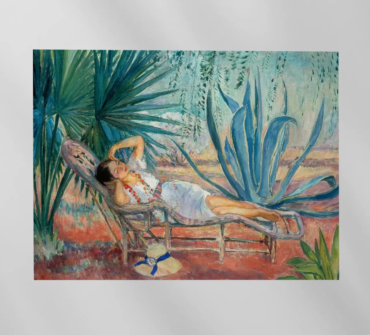 Marthe che dorme su una sedia a sdraio a Saint-Tropez pellicola backlit da Roy Terrell