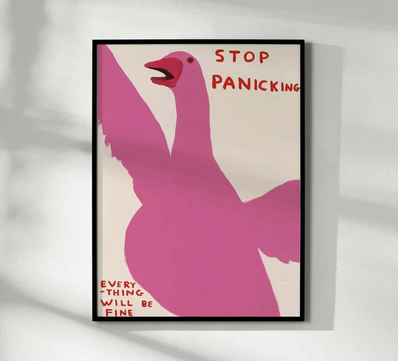 Stop Panicking David Shrigley Pink Swan carta hahnemühle da RANDER J