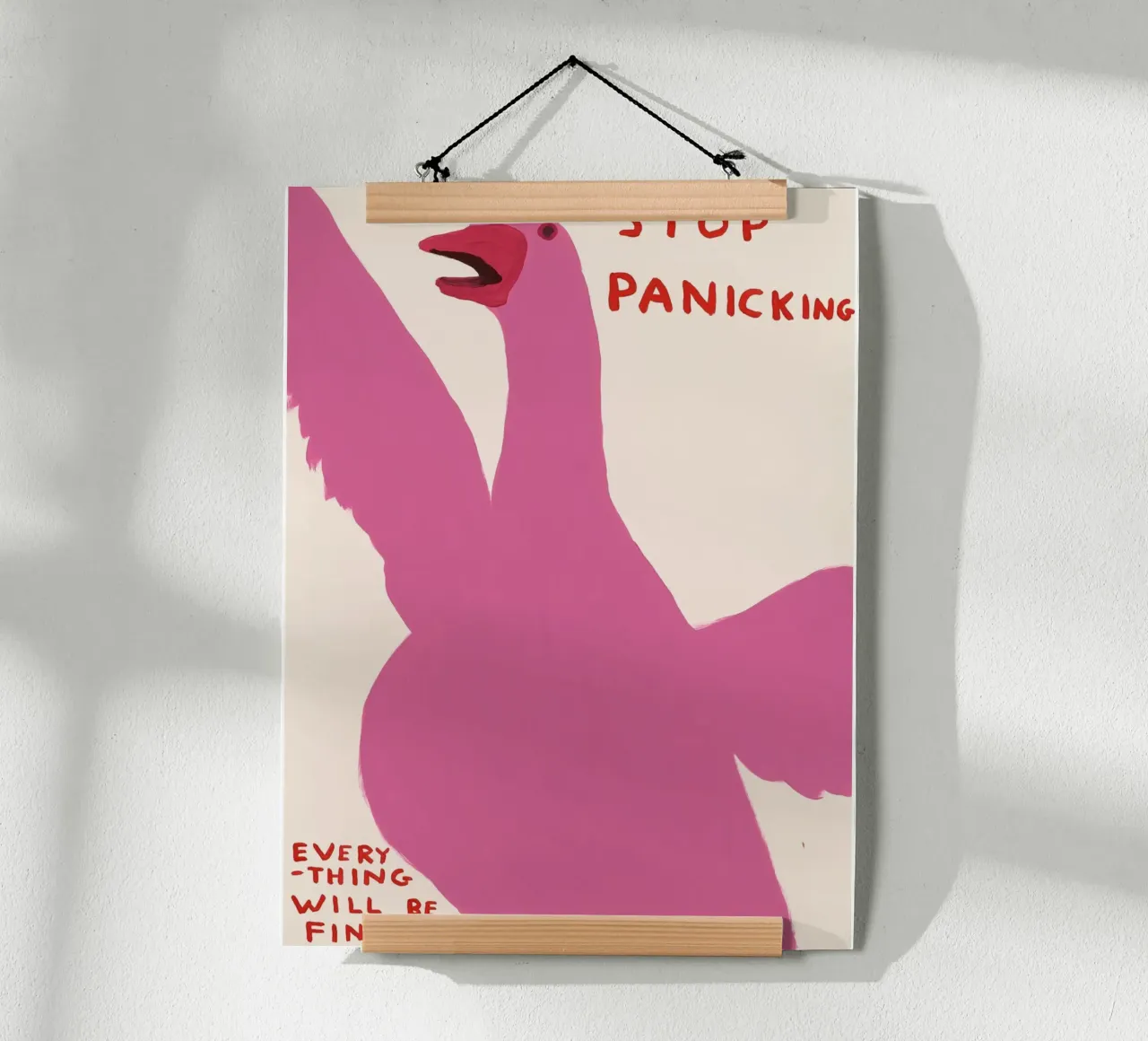 Stop Panicking David Shrigley Pink Swan carta hahnemühle da RANDER J