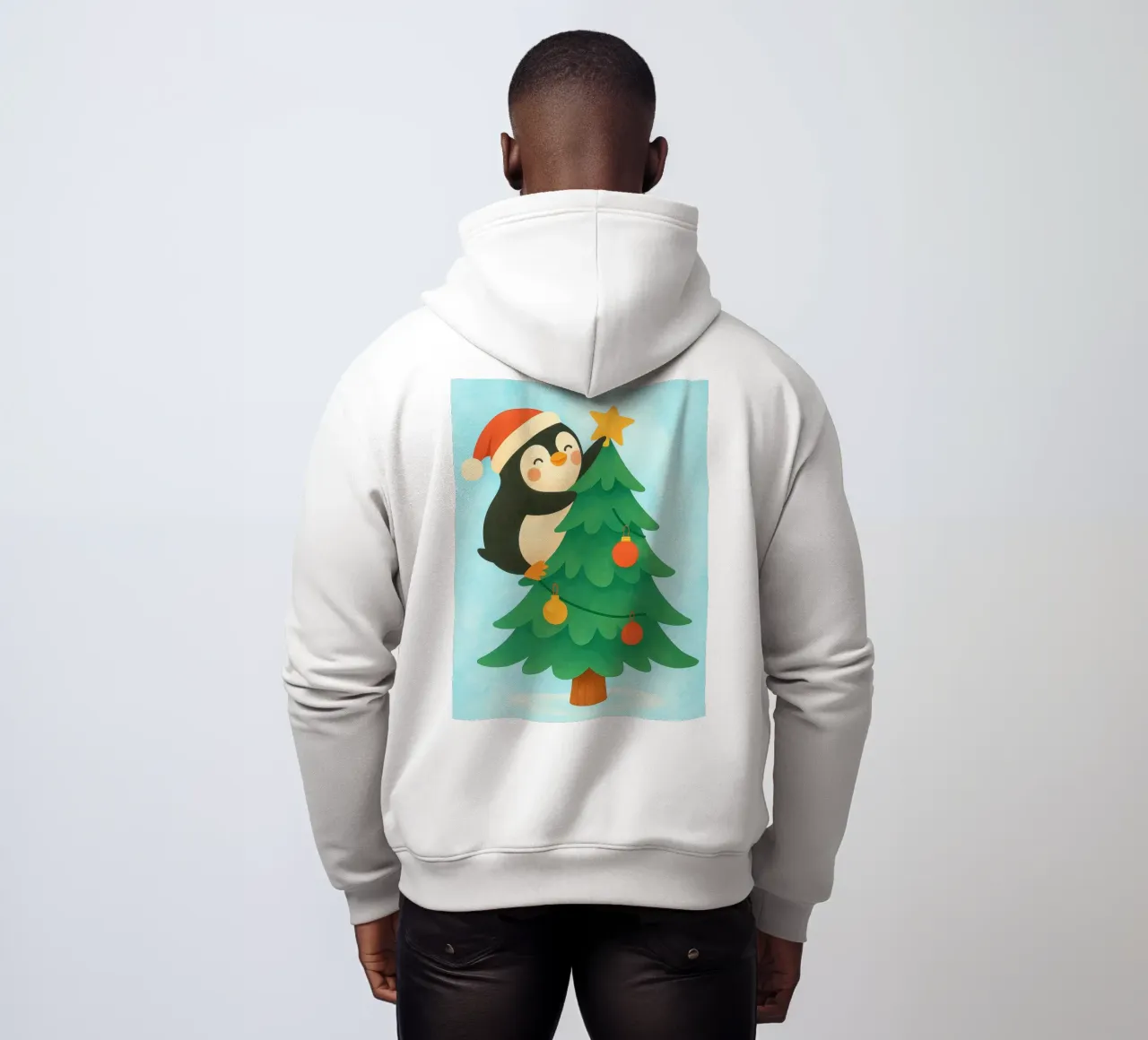 pinguino di Natale felpa con cappuccio da SADELA