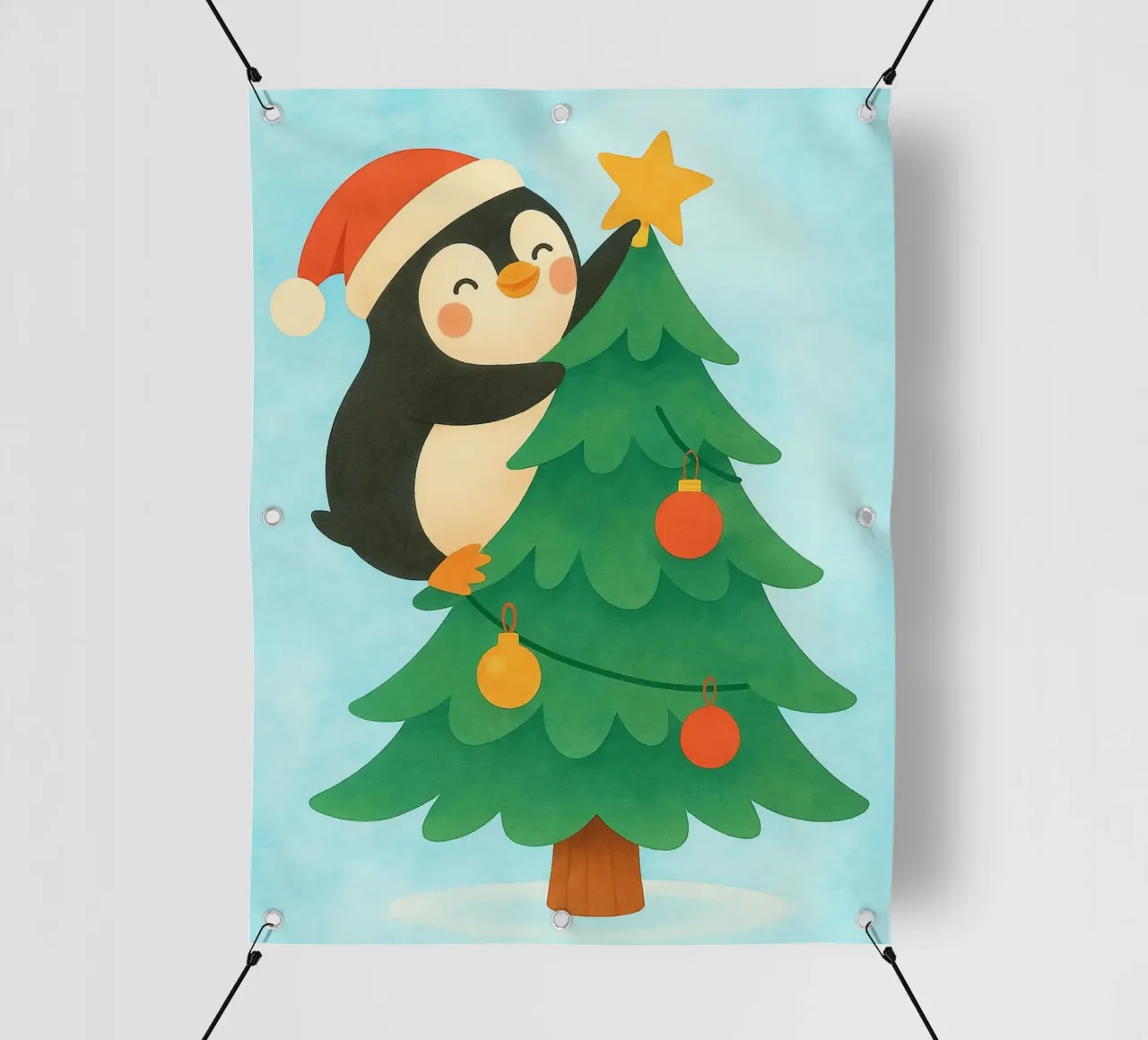 pinguino di Natale telo in pvc da SADELA