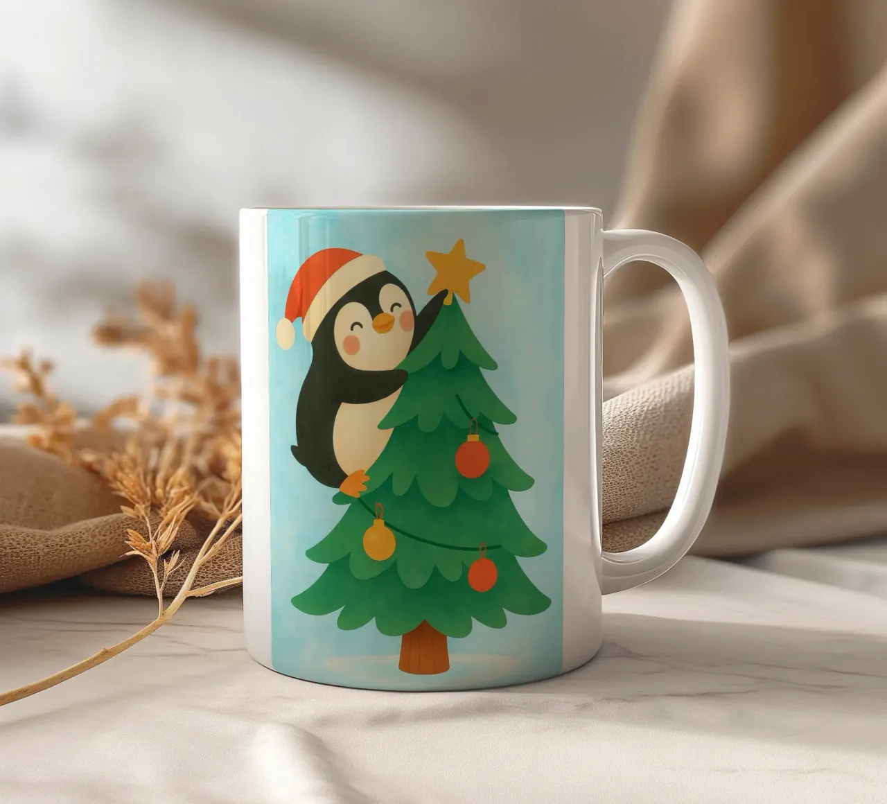 pinguino di Natale tazza in ceramica da SADELA