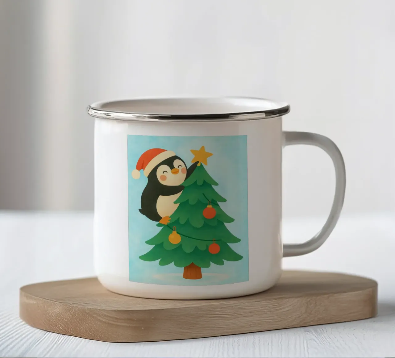 pinguino di Natale tazza in smalto da SADELA