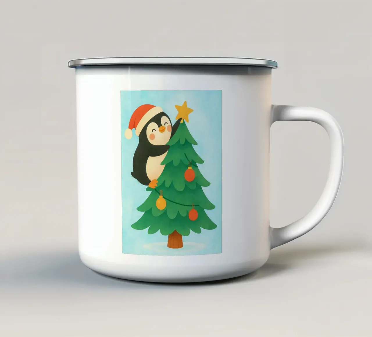 pinguino di Natale tazza in smalto da SADELA