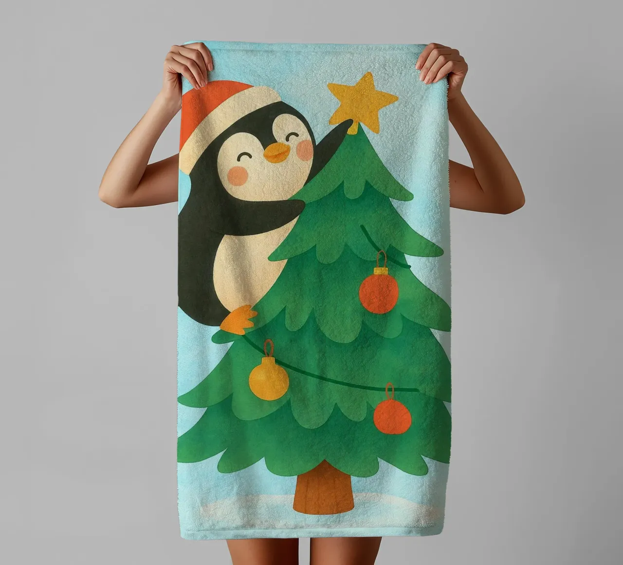 pinguino di Natale asciugamano da bagno da SADELA