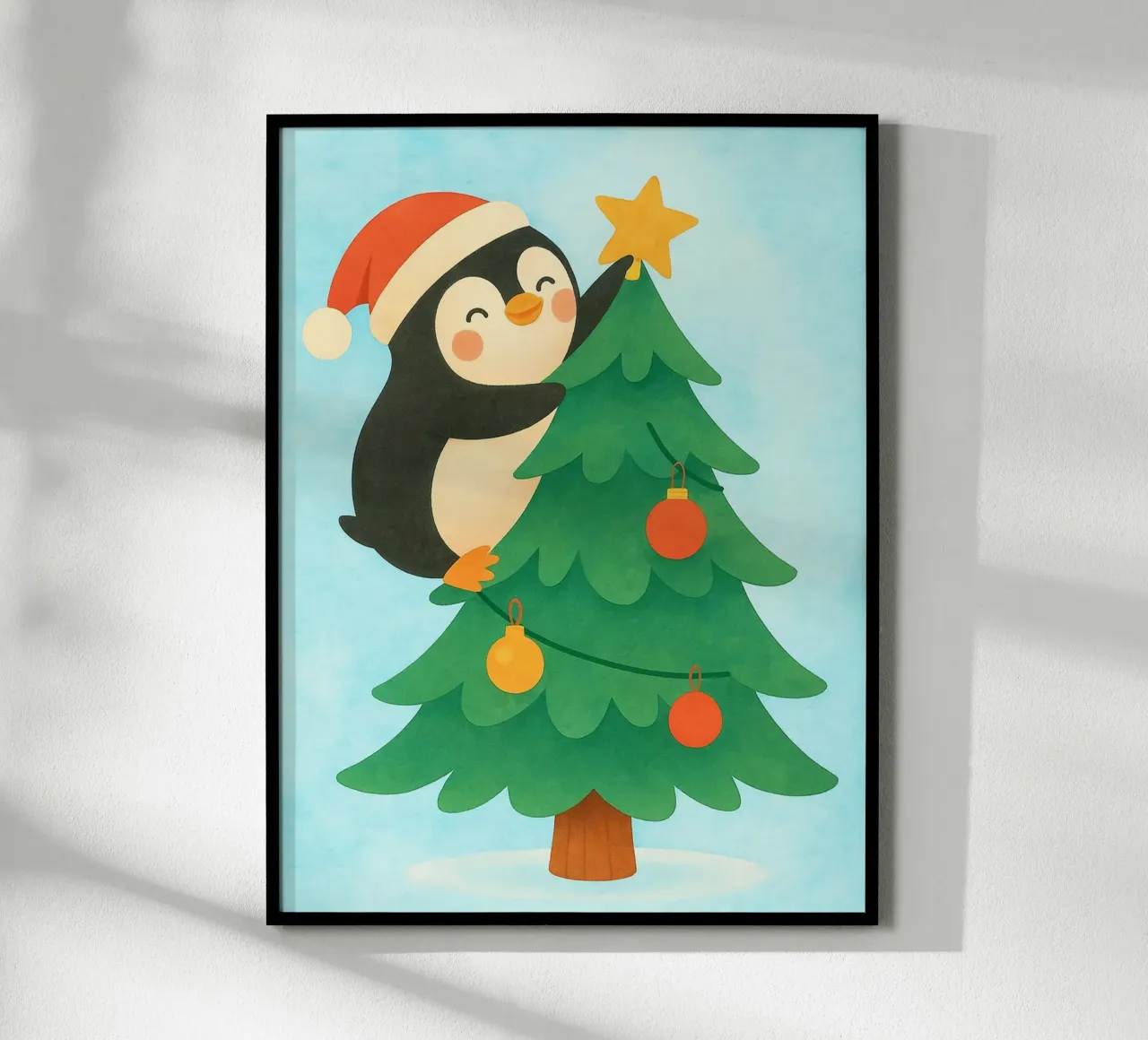 pinguino di Natale carta hahnemühle da SADELA