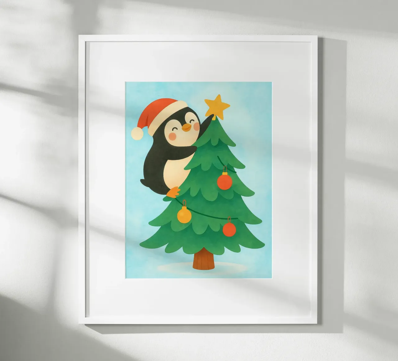 pinguino di Natale carta hahnemühle da SADELA
