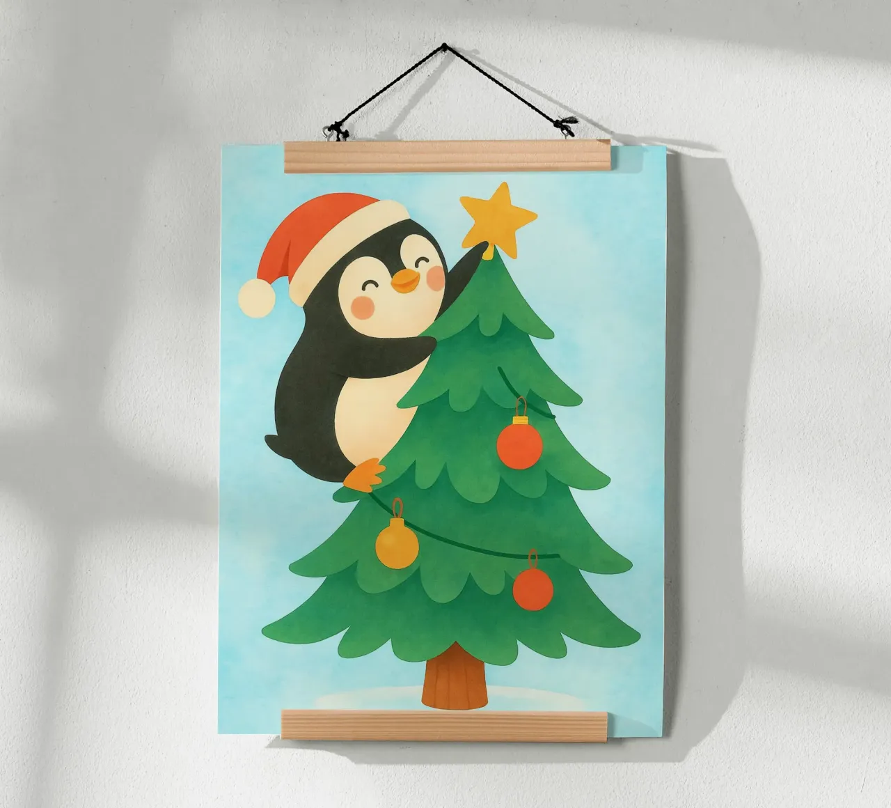 pinguino di Natale carta hahnemühle da SADELA