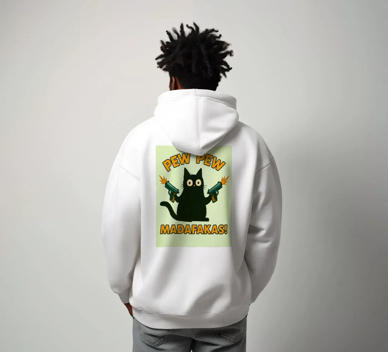gatto pew pew madafakas felpa con cappuccio da SADELA